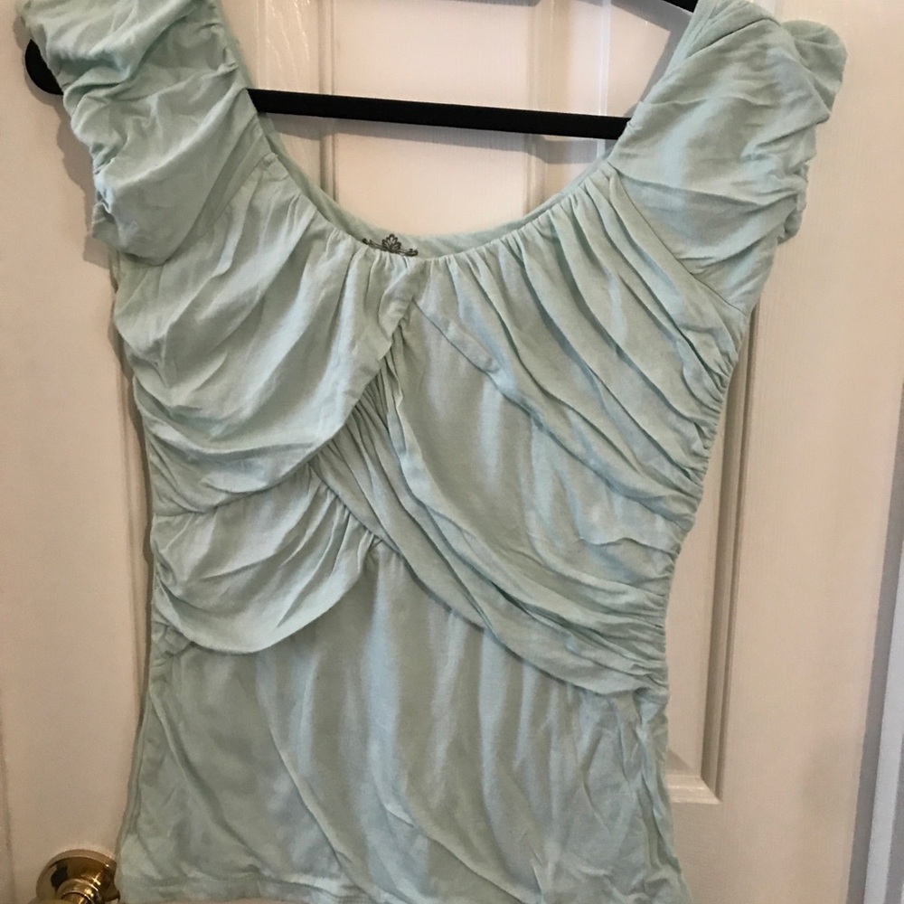 Anthropologie Deletta ruched scoopneck top